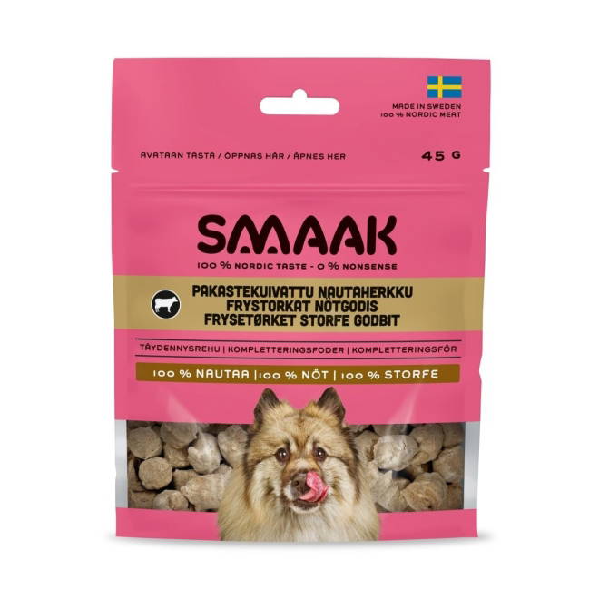 SMAAK Dog Frysetørkede godbiter Storfe 45 g