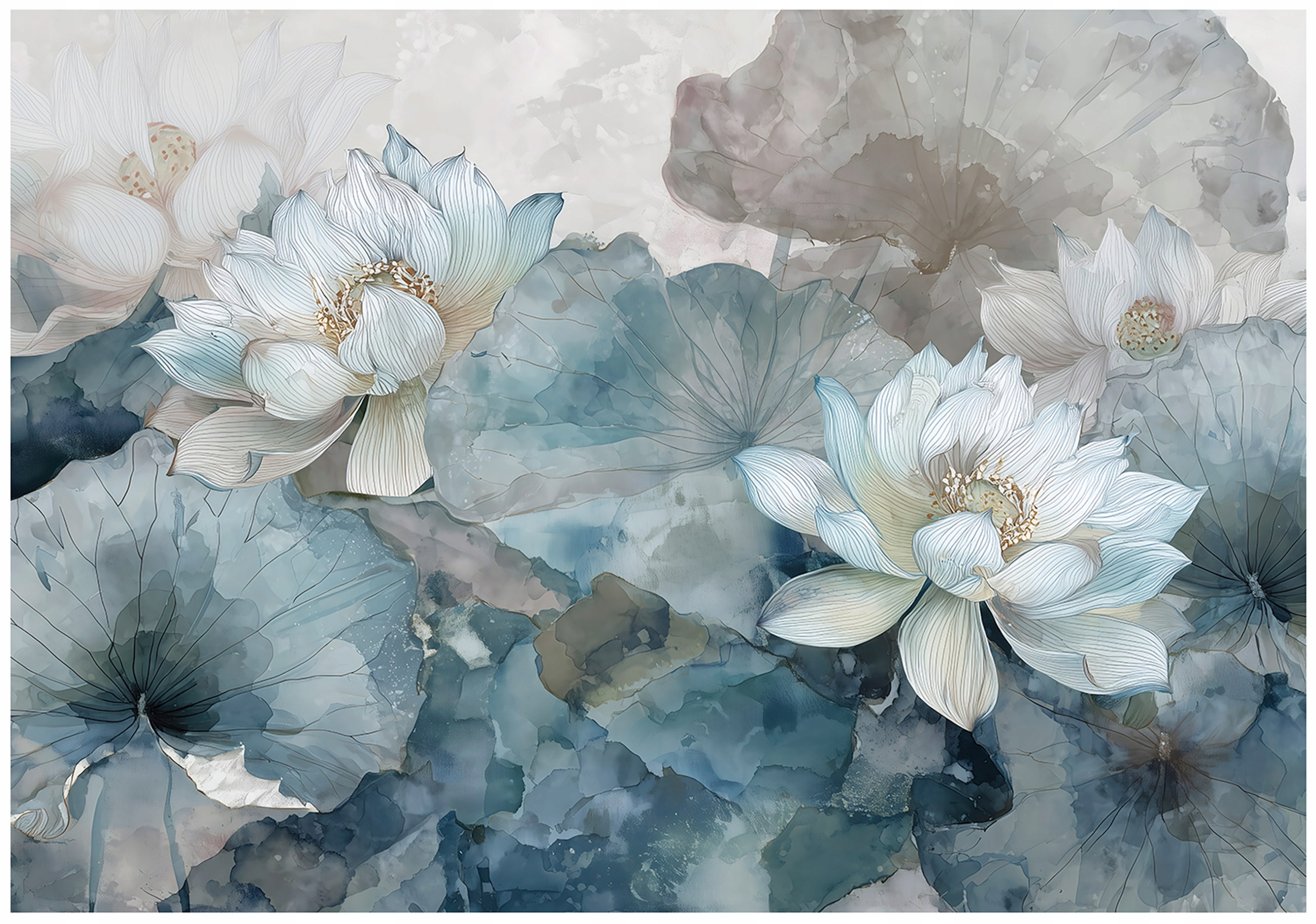 Concrete loft abstract flower wall mural for bedroom or living room,