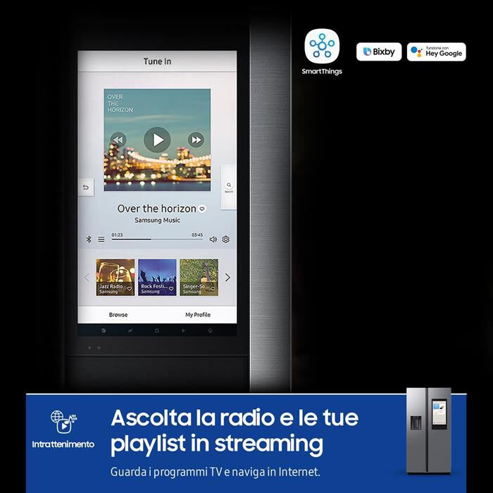 SAMSUNG - Frigorifero side by side RS90F66BETEF Classe E-Inox Spazzolato