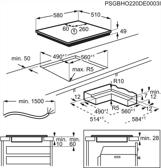 AEG - Piano cottura elettrico TI64IB30IZ 58 cm-Nero