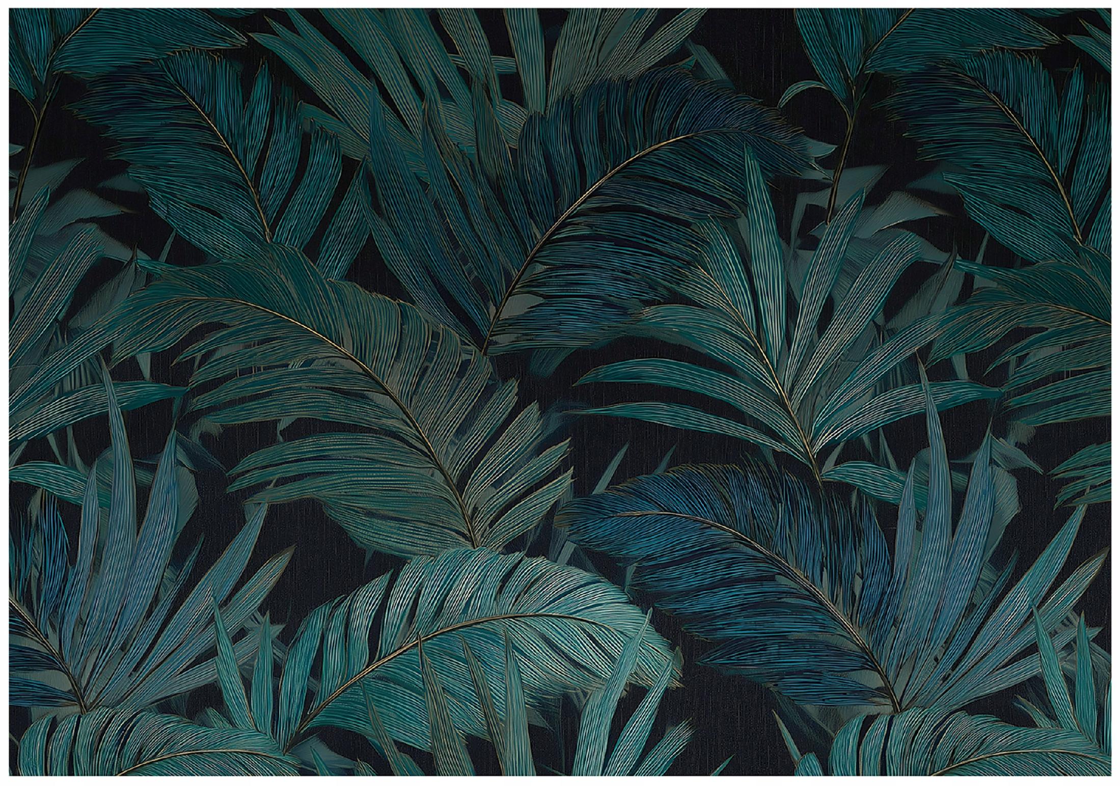 Wall mural leaves green nature bedroom living room wallpaper non-woven