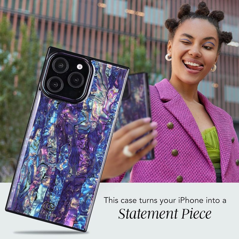 Rectangle for iPhone 15 Pro Max Case, Milky Way Abalone Shell