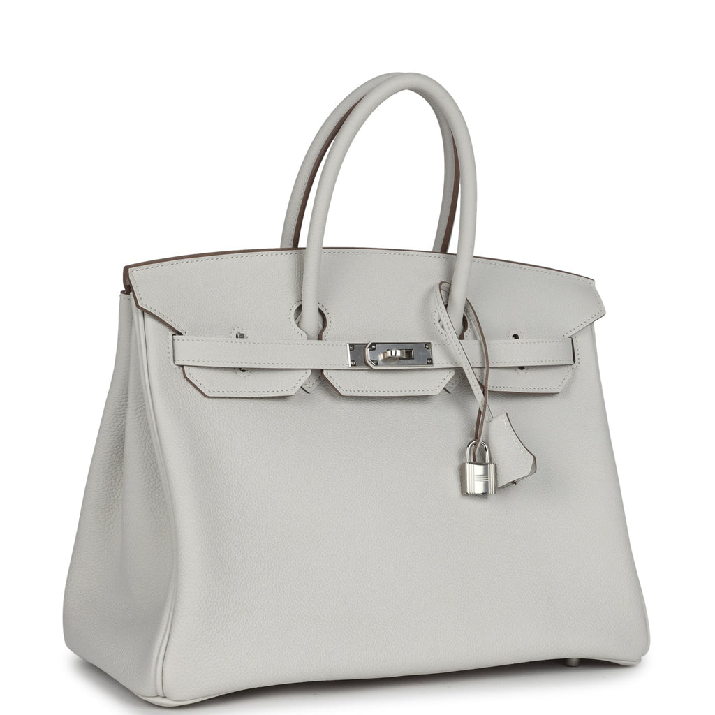Birkin 35 Gris Pale Togo Palladium Hardware