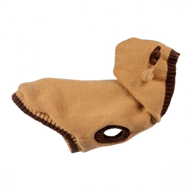 Little&Bigger Reinsdyr Strikket Hundegenser med Hette, Brun