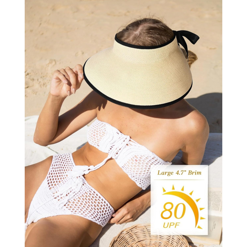 Sun Visors for Women Wide Brim Beach Hat