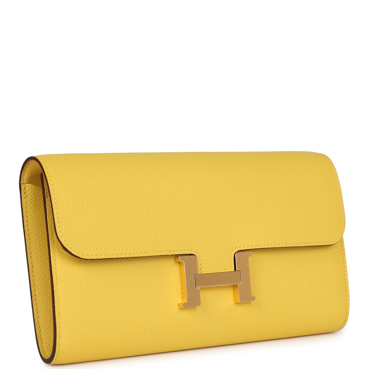 Constance To Go Wallet Jaune De Naples Epsom Gold Hardware