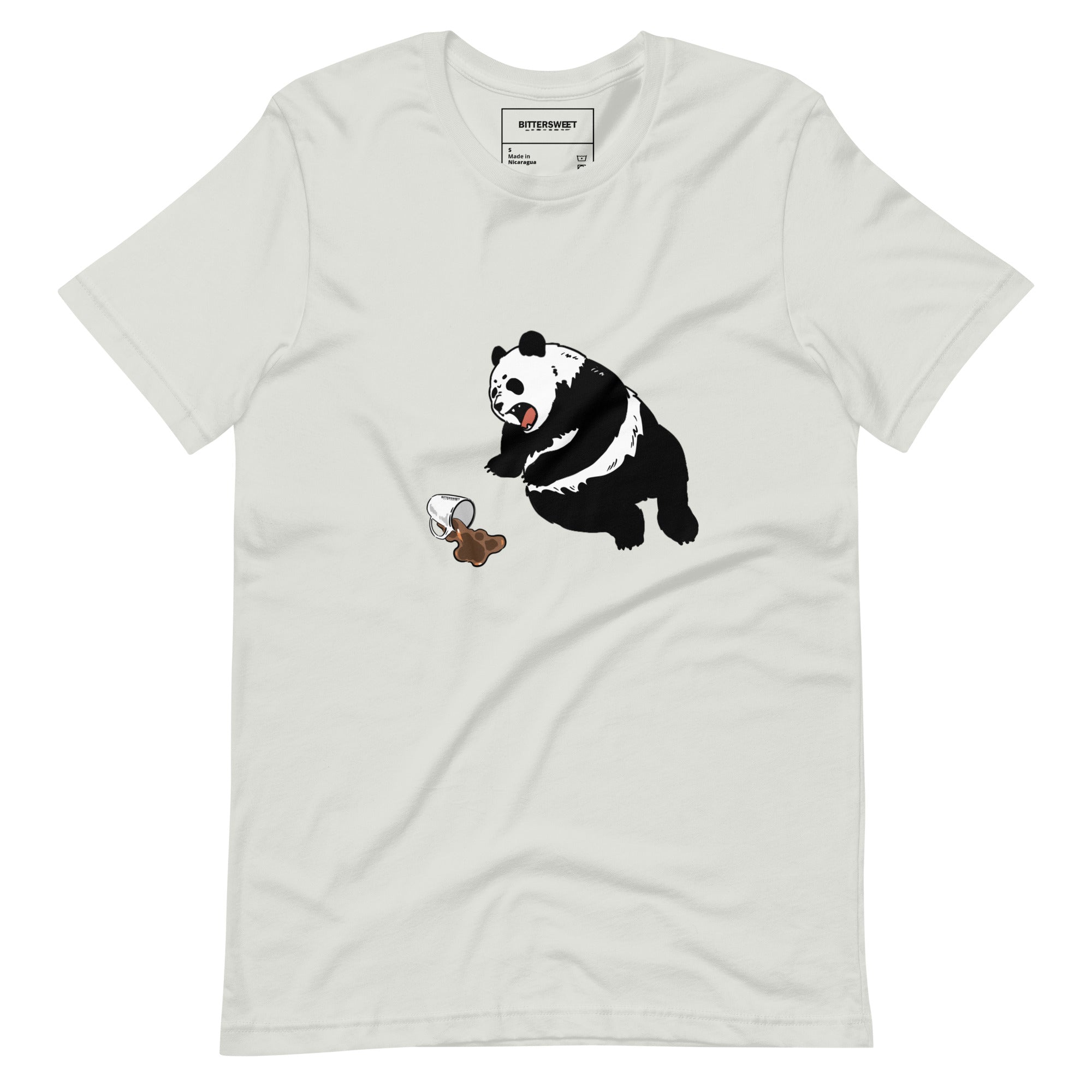 Coffee wake me up panda funny graphic tees