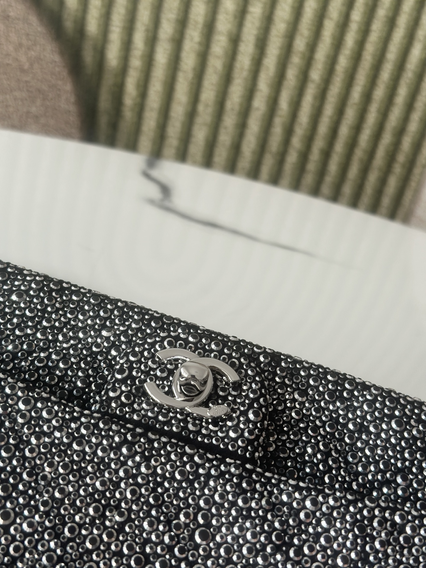 26C Cruise Collection Crystal Embellished Mini Classic Flap Bag - Mocuir