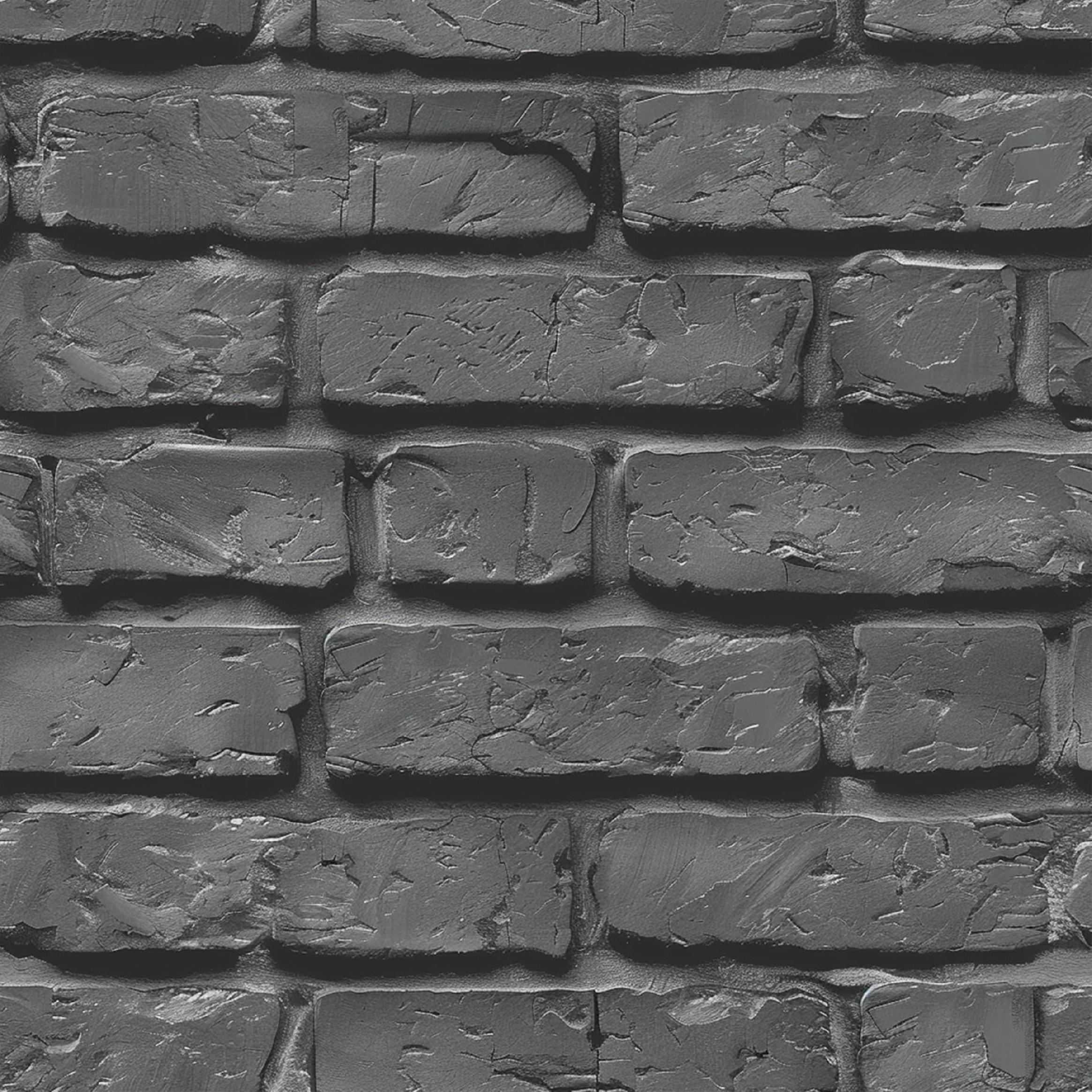 3D black brick wallpaper on non-woven fabric for living room and bedroom walls