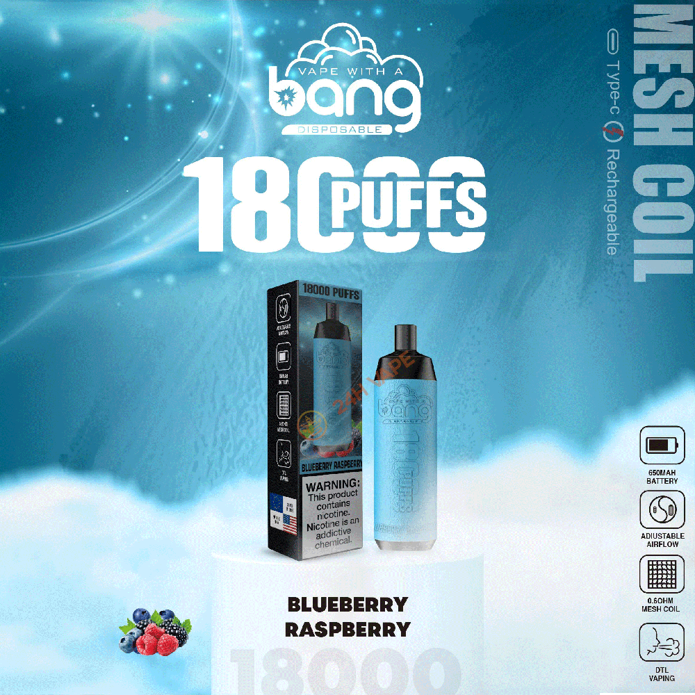 （3 pieces）Bang Crown Bar 18000 Puffs 0% 2% 3% 5% Nicotine Leather Disposable Vape Pen