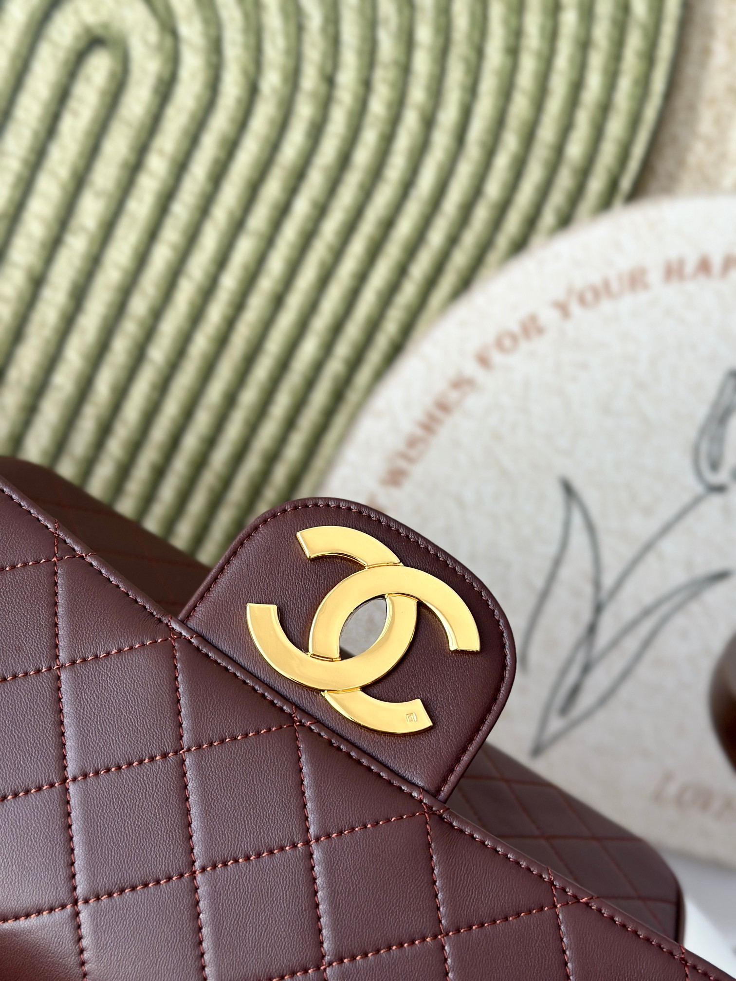 Classic Flap Medium in BurgundyDark Brown Quilted Lambskin with Gold-Tone Hardware - Mocuir