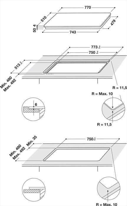 WHIRLPOOL - Piano cottura induzione WL B2977 NE-Nero