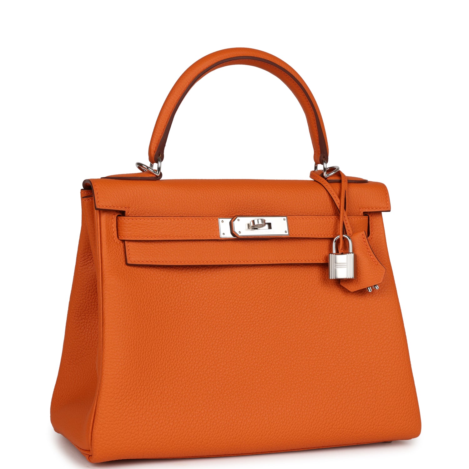 Kelly Retourne 28 Orange Togo Palladium Hardware