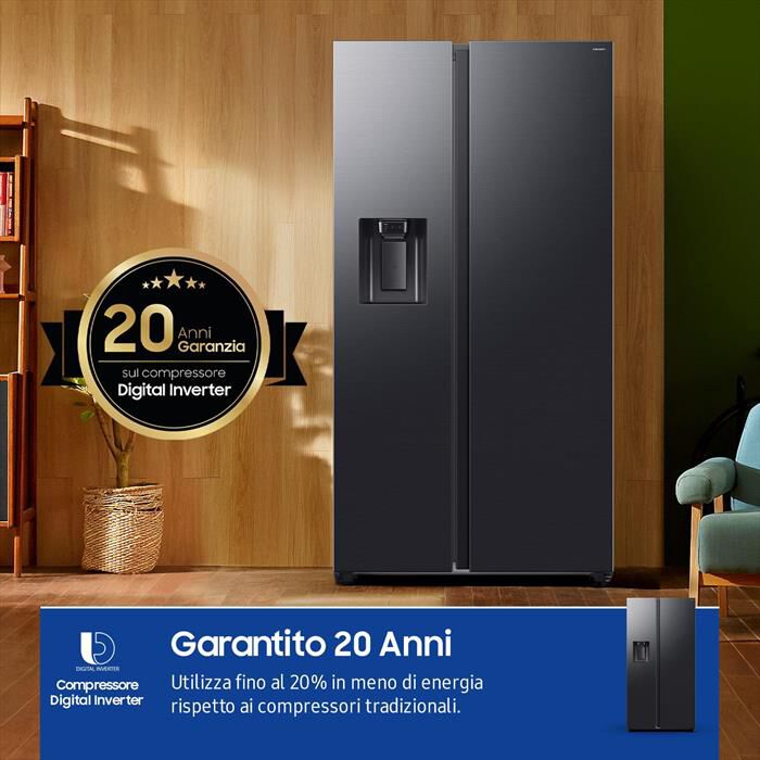 SAMSUNG - Frigorifero side by side RS70F64KEFEF Classe E-Antracite