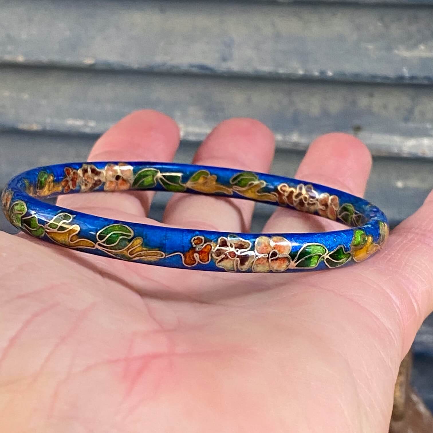 Vintage Chinese Export Cloisonné Enamel Bangle Bracelet