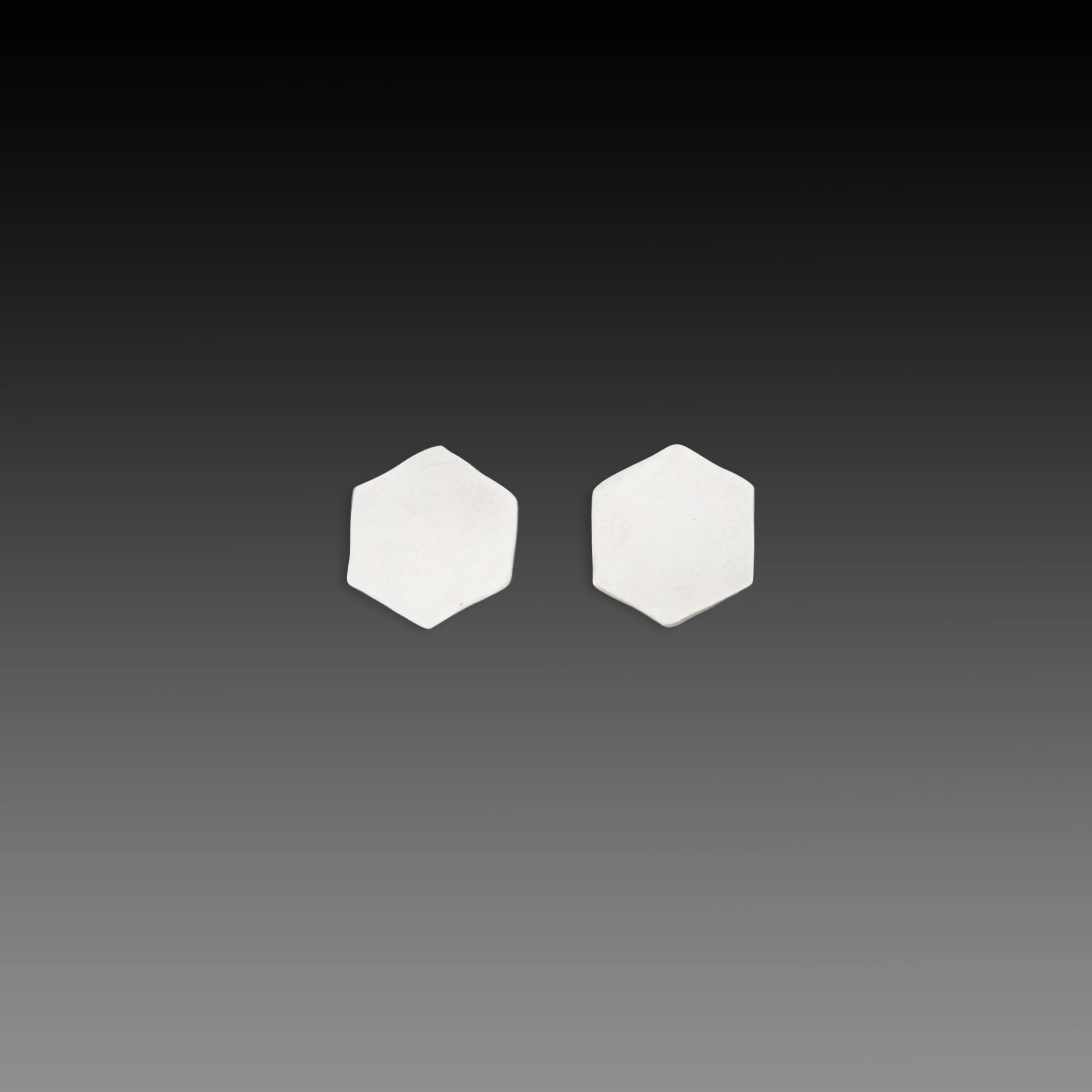 Large Hexagon Stud Earrings