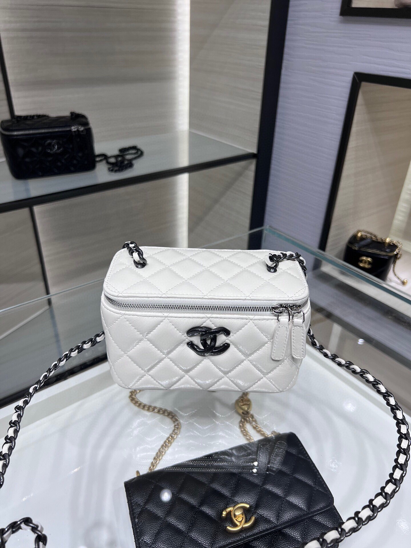 Perfect Fit Clutch with Chain  Vanity Case - Mocuir