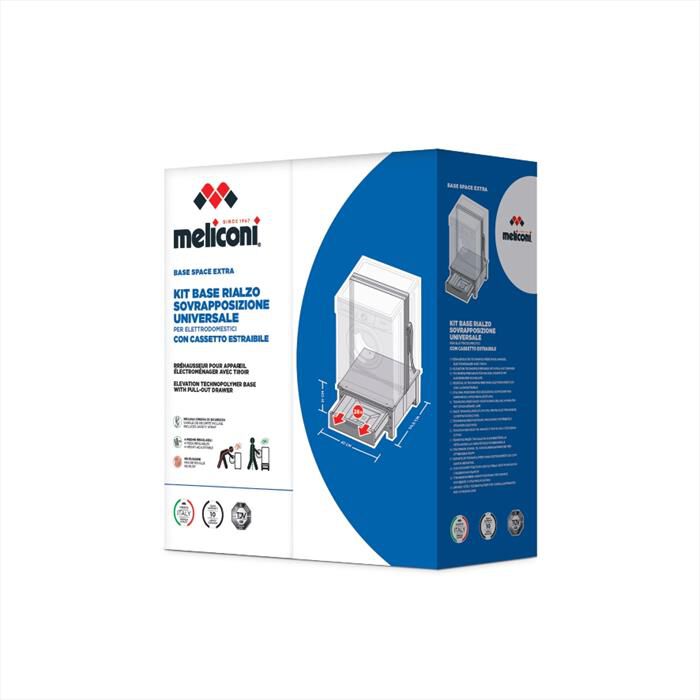 MELICONI - BASE SPACE EXTRA-Struttura bianca, ripiano grig