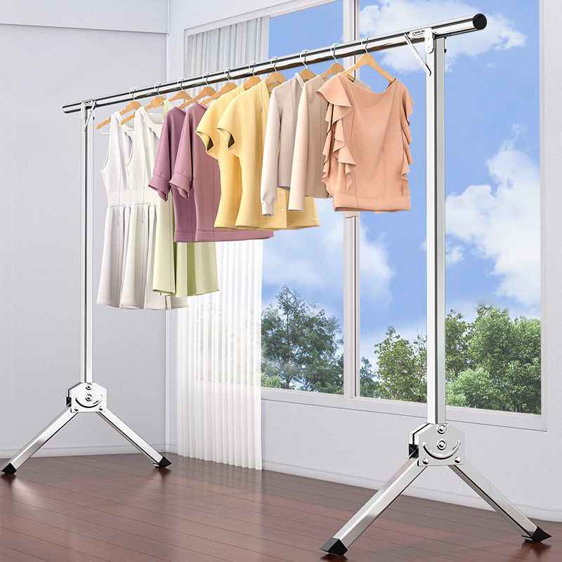 Single-Pole Clothes Drying Rack Floor-Standing Foldableable Retractable Clothes Drying Rack Foldableing Indoor and Outdoor Bedroom Clothes Rack