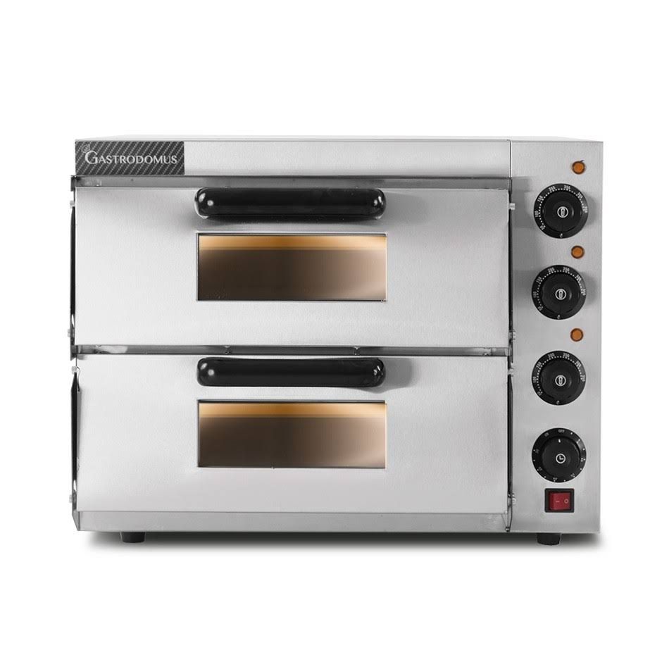 Fornetto Elettrico 1+1 pizza diametro 350 mm 2 camere controllo meccanico temperatura 350°C potenza 3 Kw - Gastrodomus