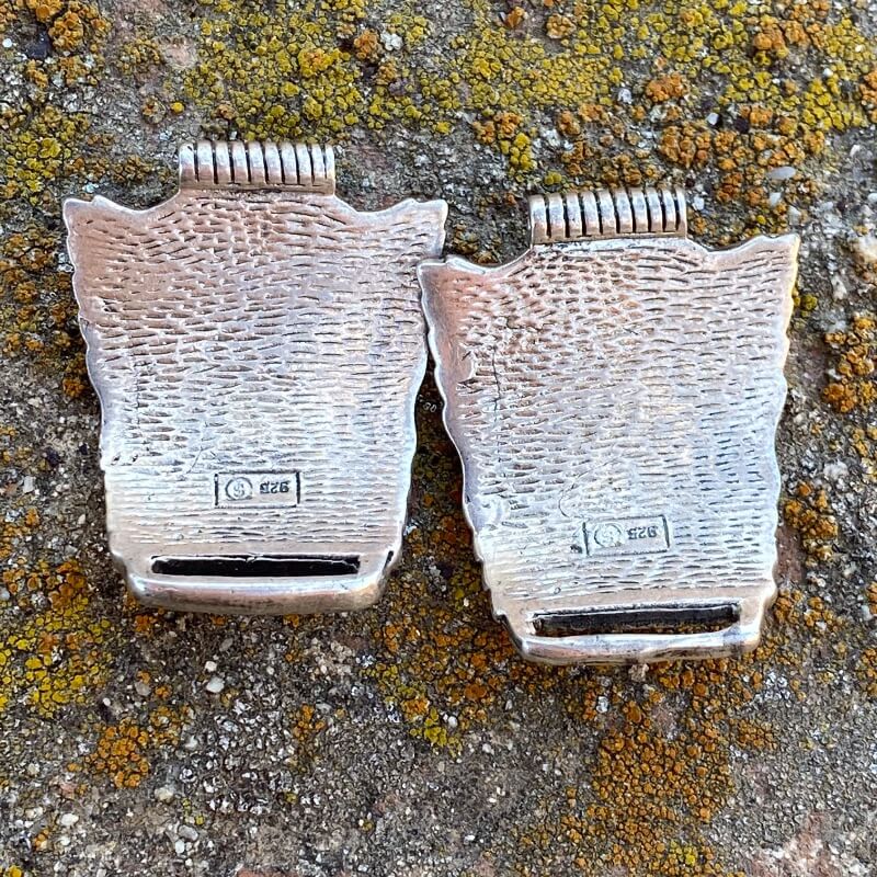 Southwestern Style Sterling Silver Watch Band Plates Inlay
