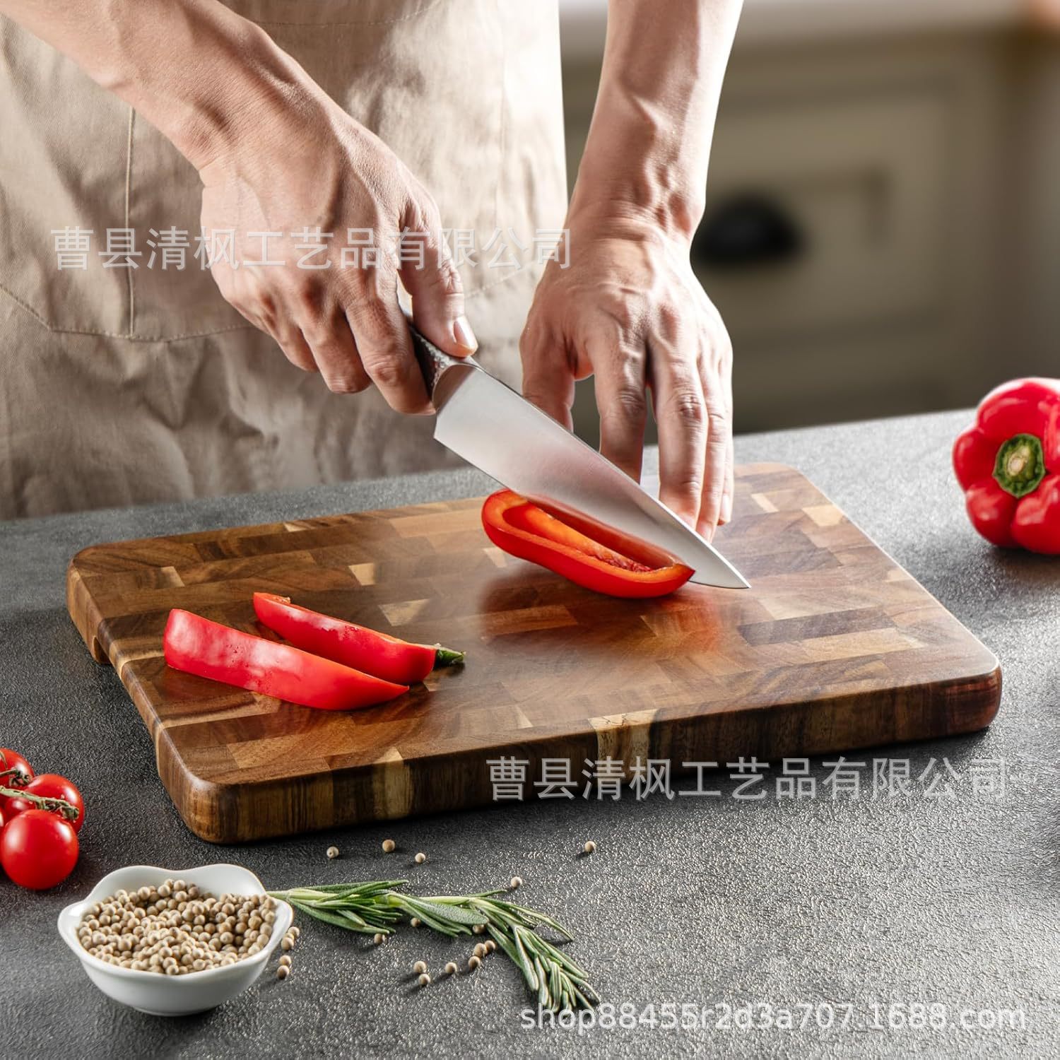 Acacia wood splicing cutting board kitchen cutting board household wooden double-sided vegetable and fruit cutting board