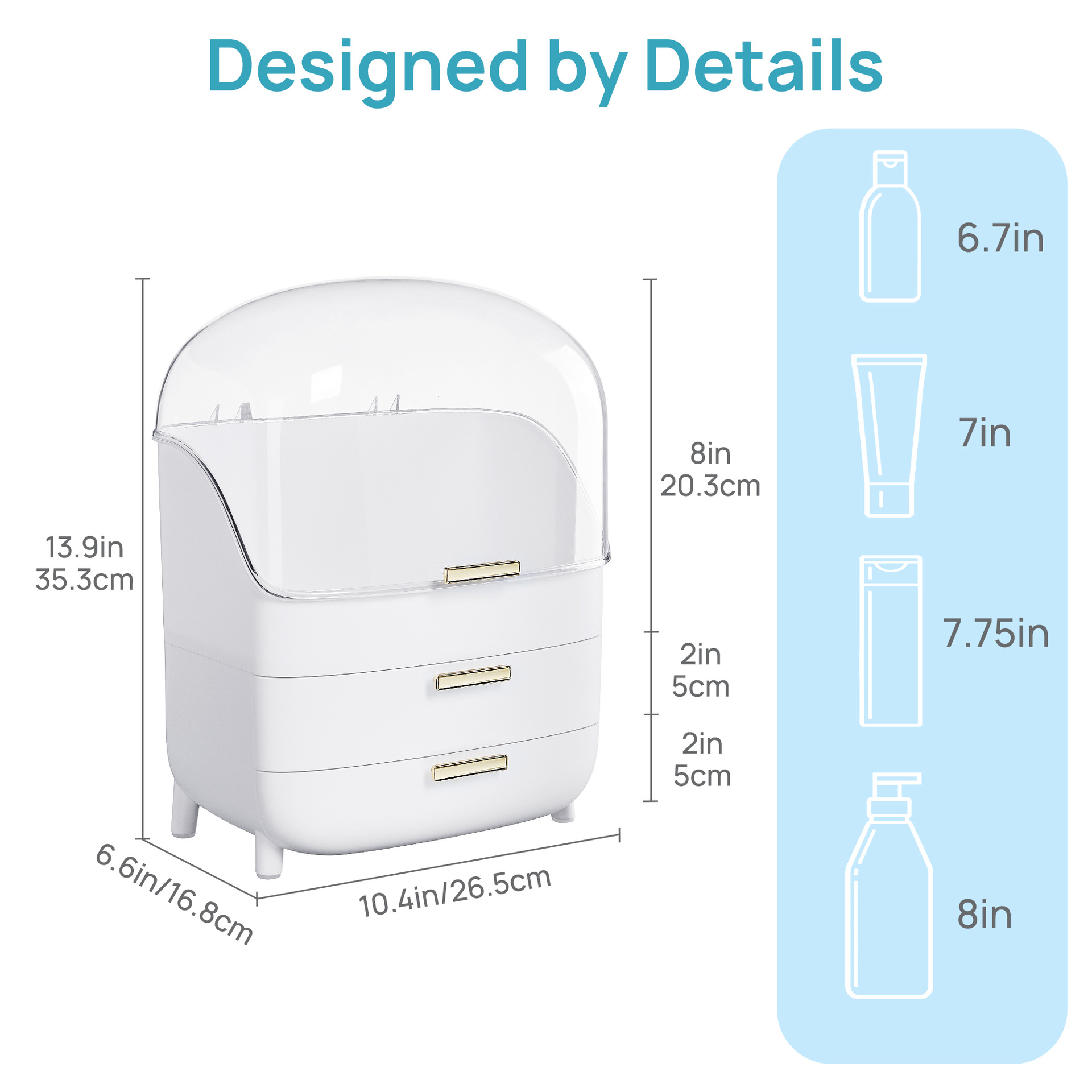 Cosmetics storage box desktop drawer dresser lipstick perfume mask skin care finishing box with lid dust storage.