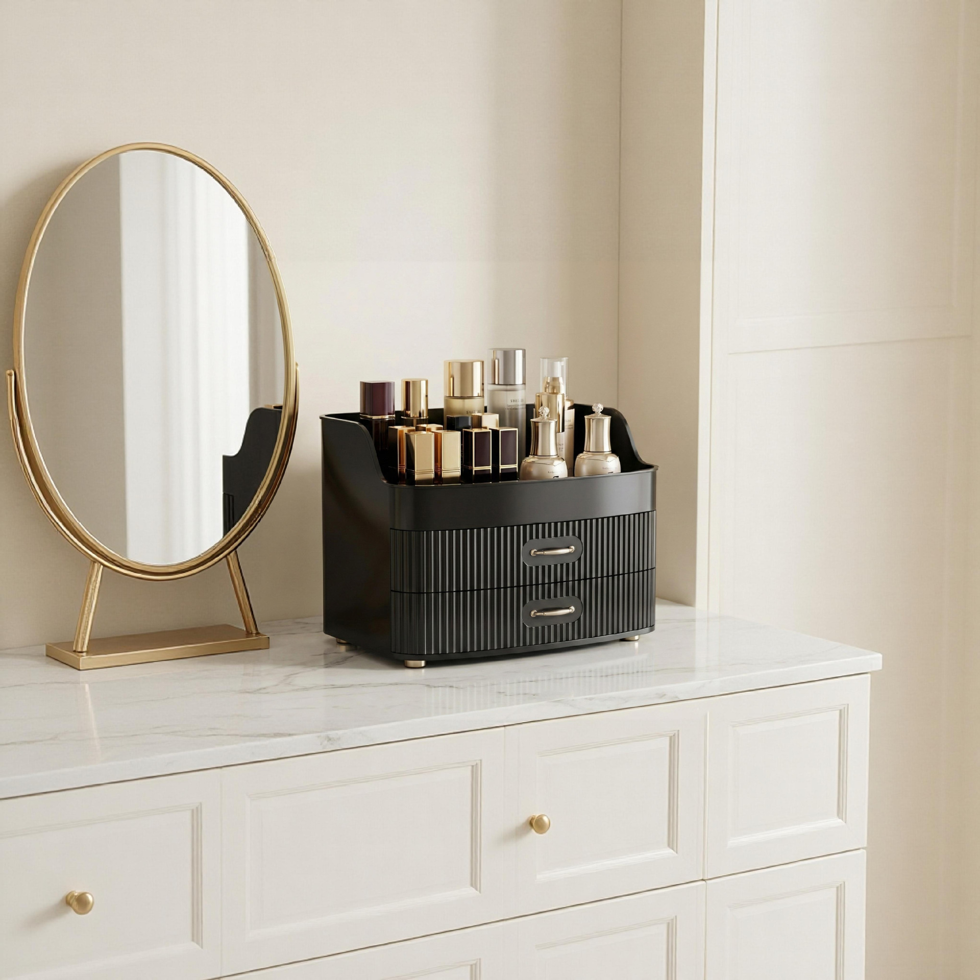 New cosmetic storage box advanced desktop skin care lipstick brush frame finishing box dresser shelf