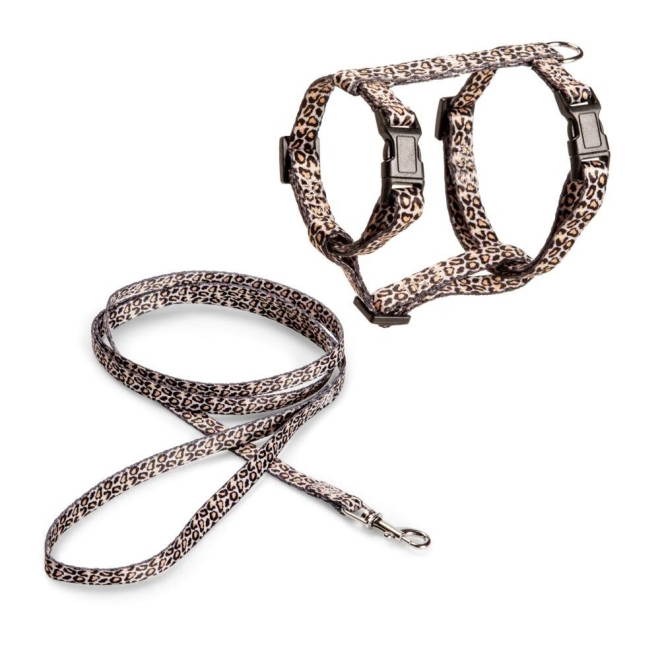 Basic Kattesele + Bånd Leopard