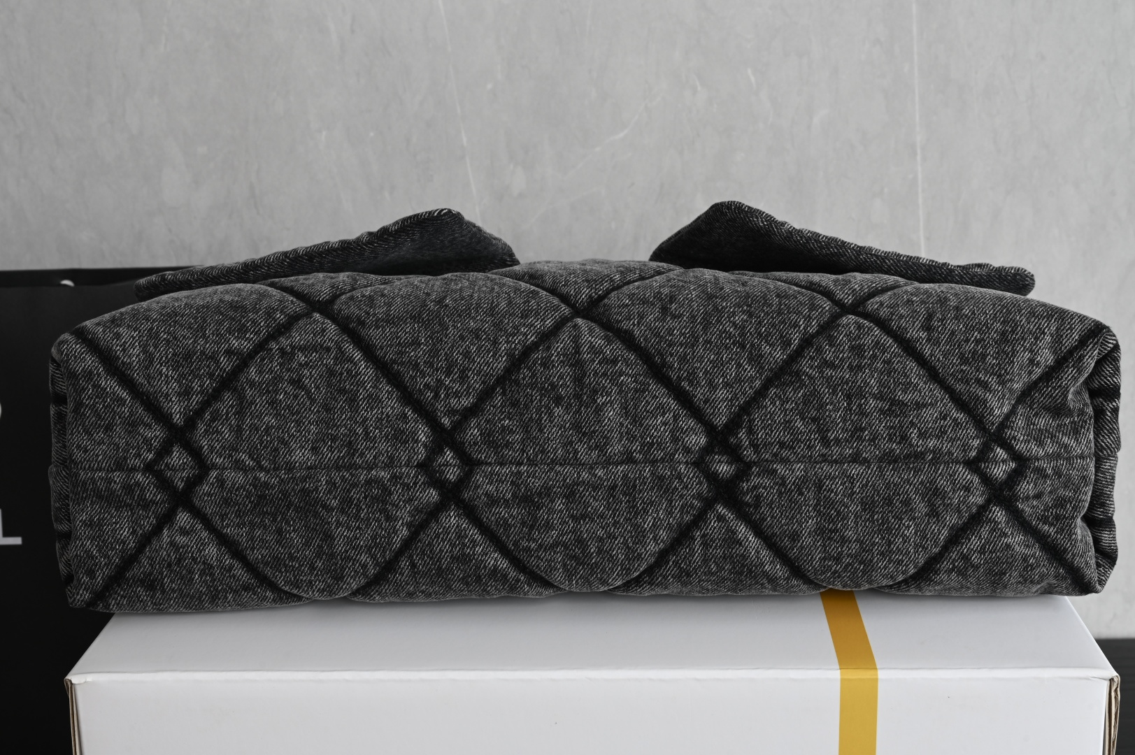 25K Cruise Collection Washed Black Denim Hobo Tote Bag with Double Pockets & Gold-Tone Hardware (Model AS5727) - Mocuir