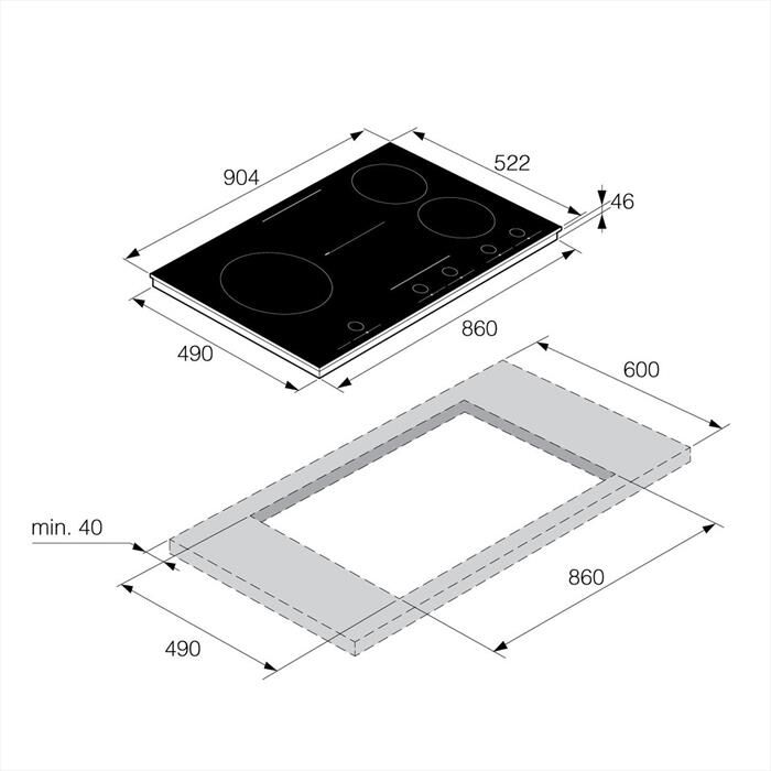 ASKO - Piano cottura induzione HID 965 GC 90 cm-Vetro nero