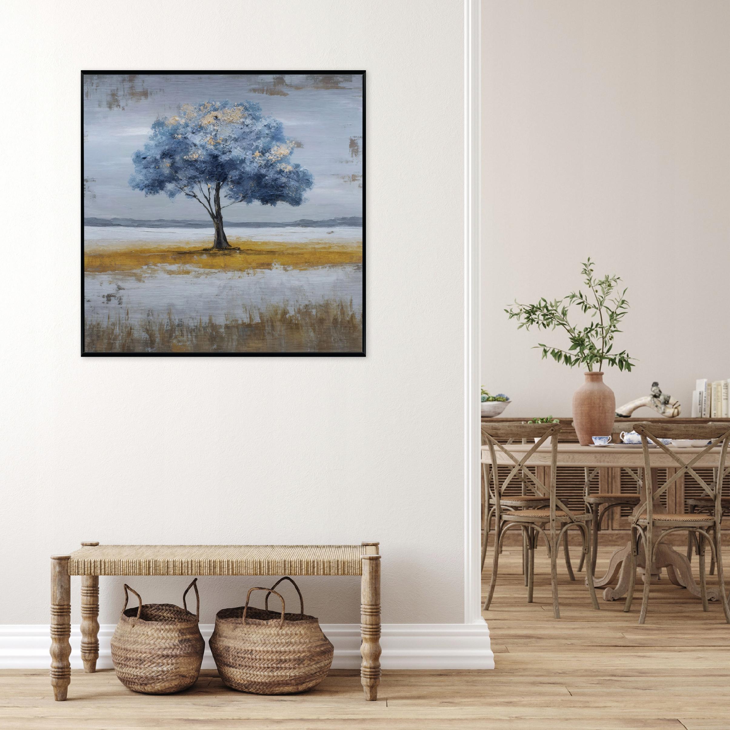 Picture in a black frame, metal tree abstraction, loft, living room, bedroom, 30x30