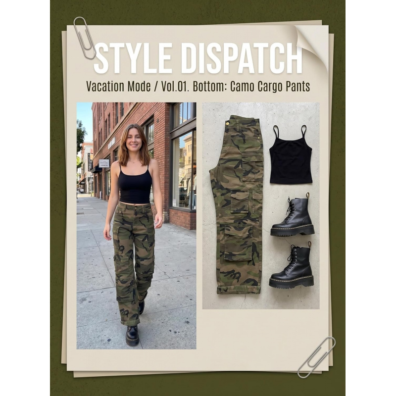 Women's Cargo Baggy Straight Jeans Streetwear