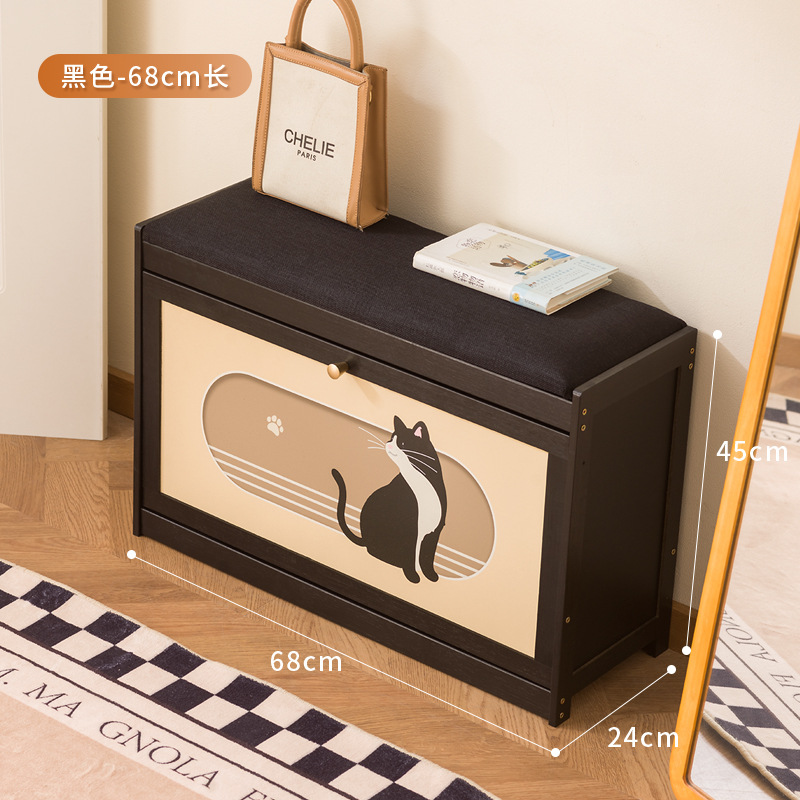 Shoe changing stool door home shoe cabinet can sit stool integrated door long stool home light luxury high-grade shoes wearing stool