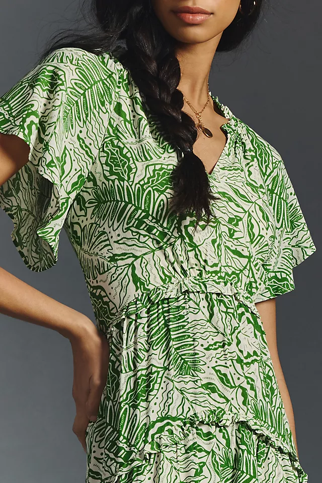 Lovely Tiered Mini Dress DARK GREEN