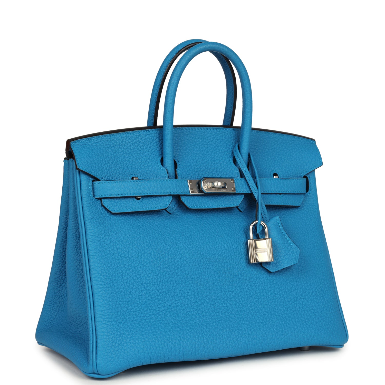 Birkin 25 Bleu Zanzibar Togo Palladium Hardware