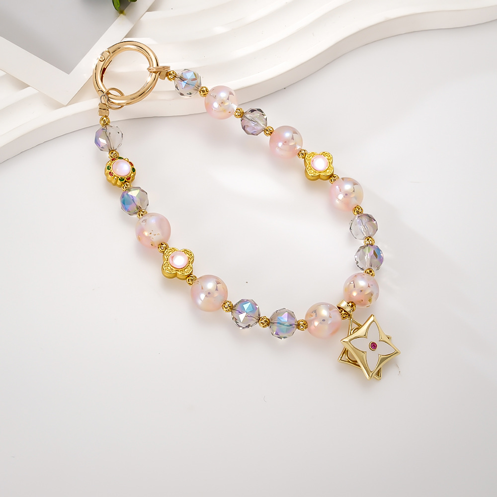 New national style luxury color beaded wrist mobile phone pendant