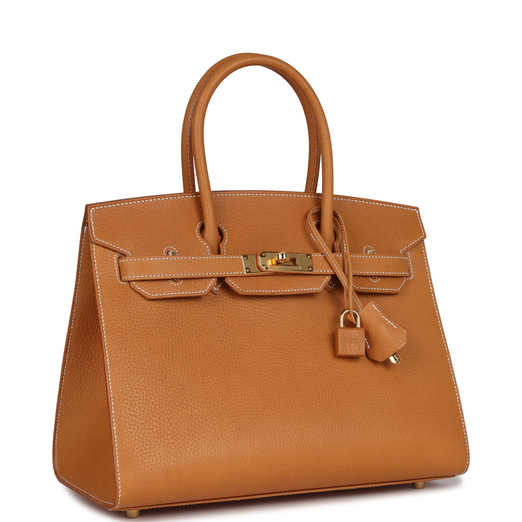 Birkin Sellier 30 Naturel Sable Vache Naturel Graine Gold Hardware
