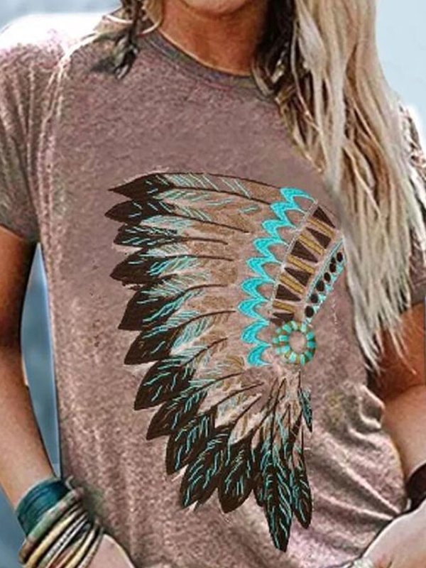 Vintage Western Indian Print T-Shirt