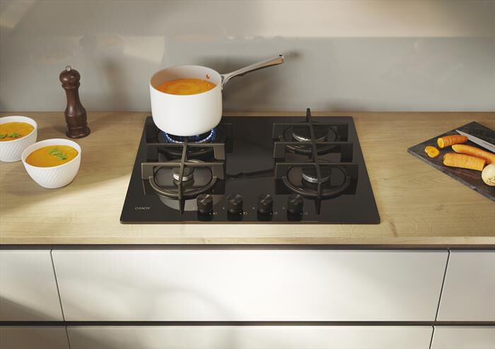 CANDY - Piano cottura a gas CVG6BR4WTB 59,5 cm-Nero