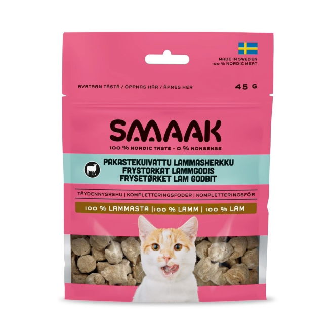 SMAAK Cat Frysetørkede Godbiter Lam 45 g