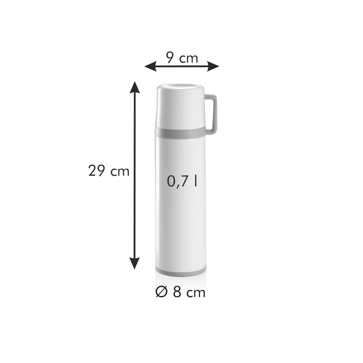 Termoska s hrníčkem CONSTANT CREAM 0,7 l, nerez