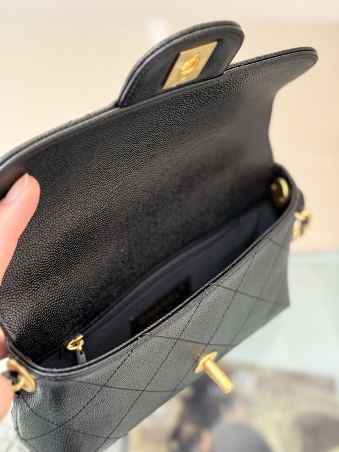 Small Rectangular Flap Bag with Top Handle - Mocuir