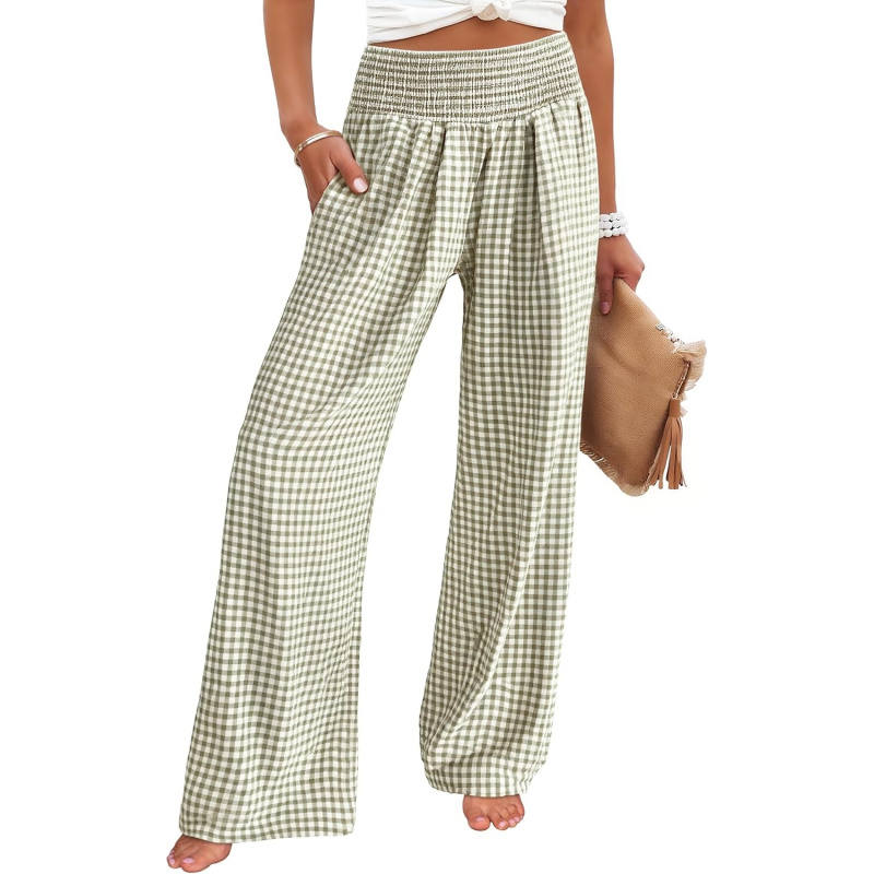 Women's Palazzo Pants, Striped & Gingham