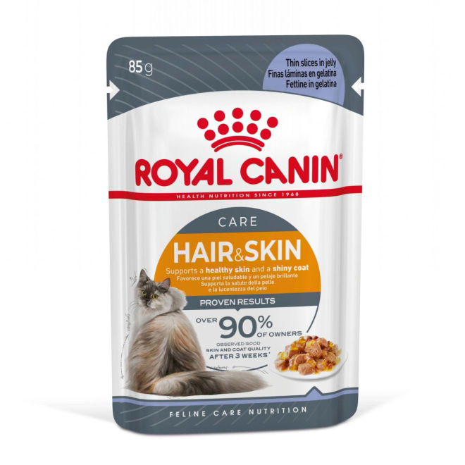 Royal Canin Hair & Skin Care Jelly Adult våtfôr til katt 12x85g