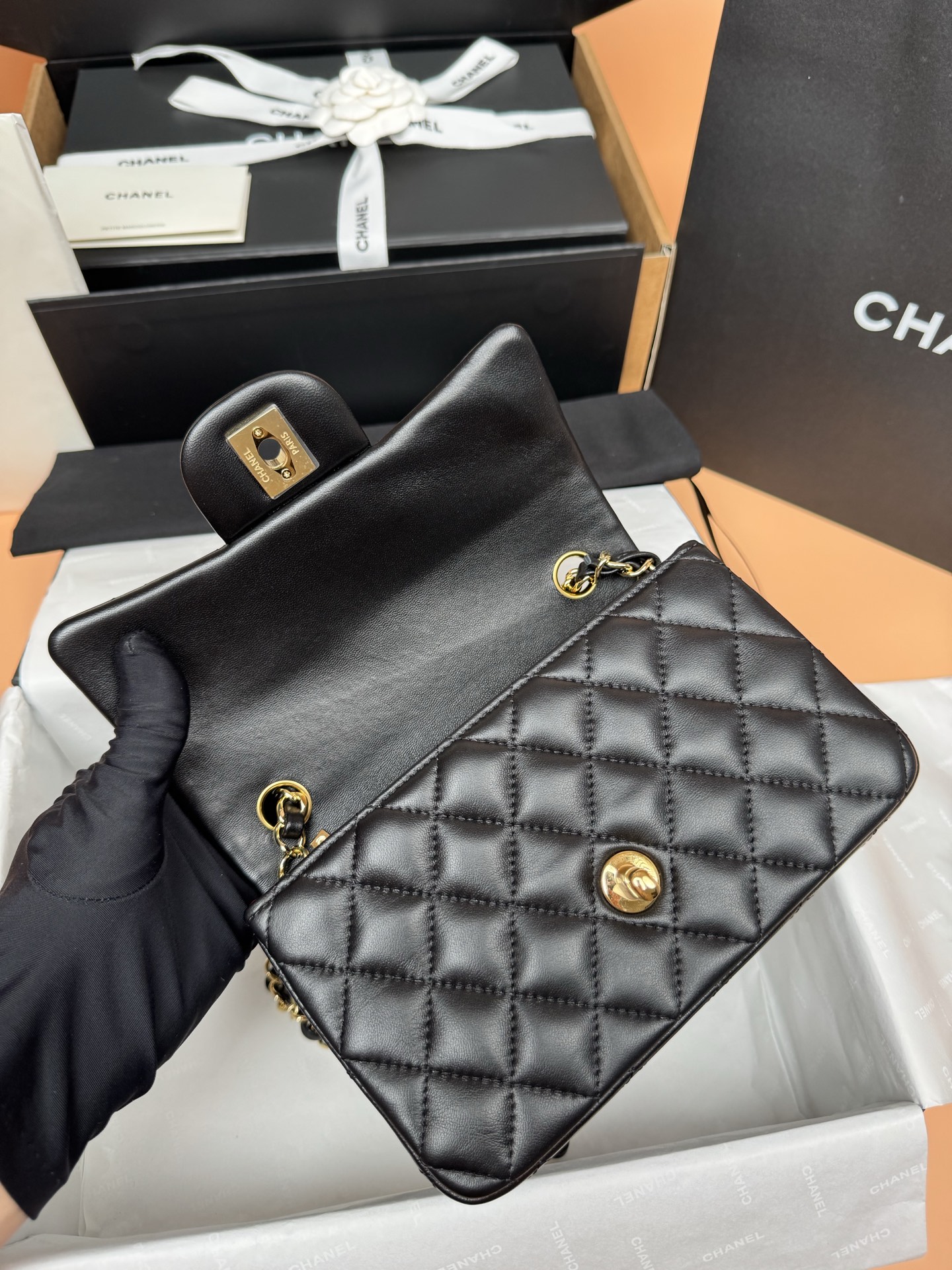 Classic Flap Mini（Gold LOGO) - Mocuir