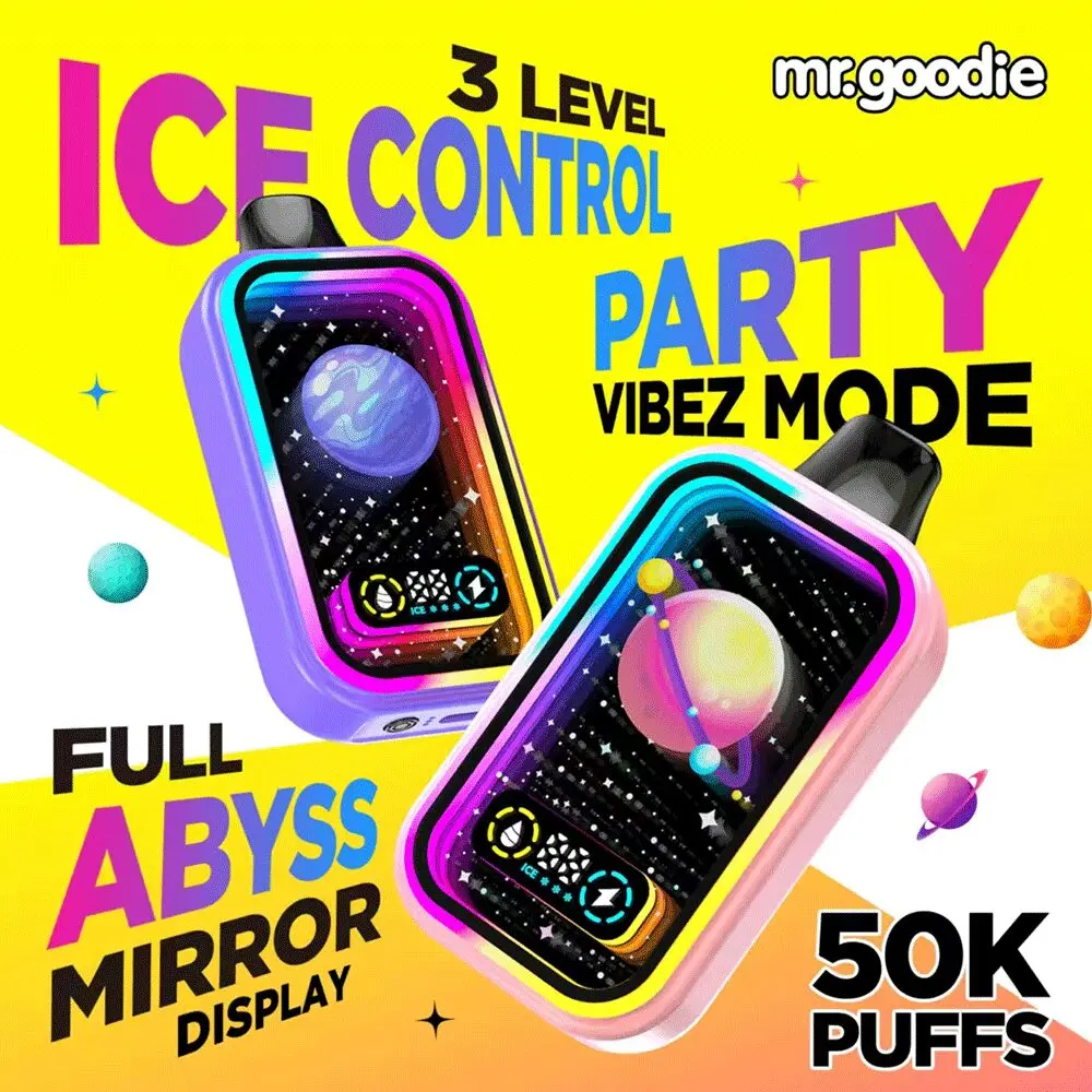 （3 pieces）Mr.Goodie 50000 50K Puffs Original Adjustable Ice level LCD Display Disposable Vape
