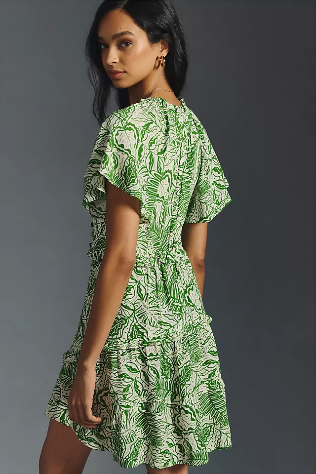 Lovely Tiered Mini Dress DARK GREEN