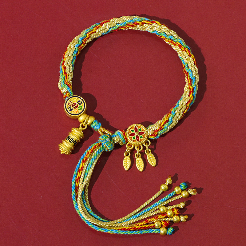 Handmade multicolored rope cotton woven hand rope bracelet