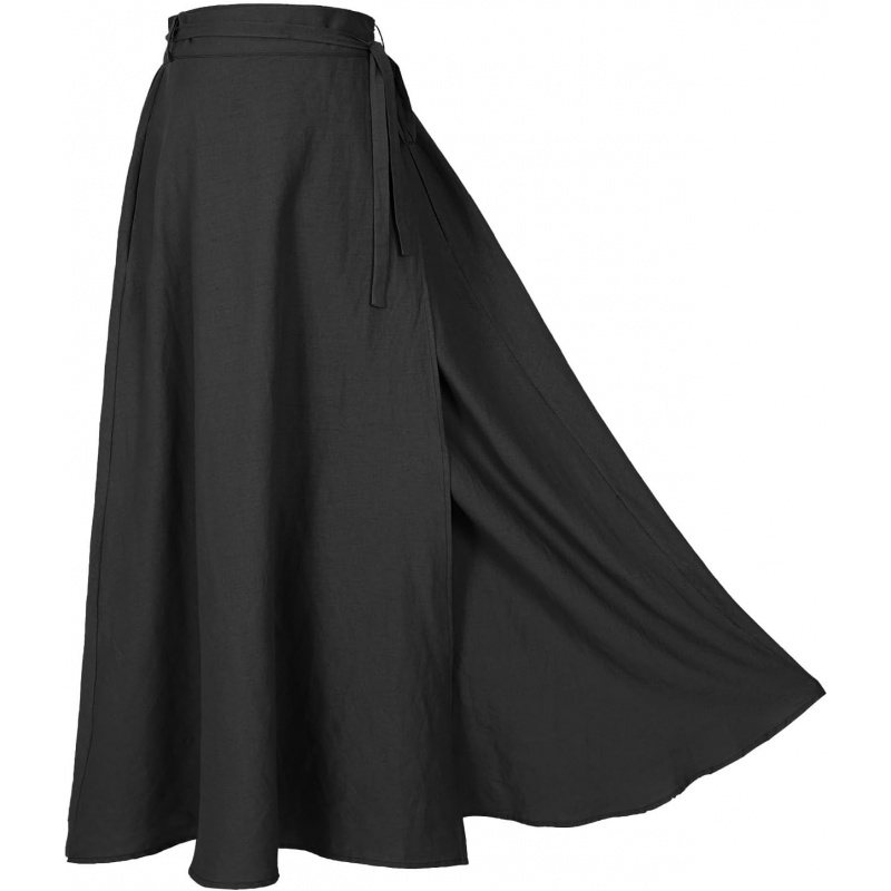 Women's Linen Wrap Skirt Casual